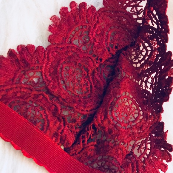 New Red Sexy Lace Bralette - Picture 4 of 5